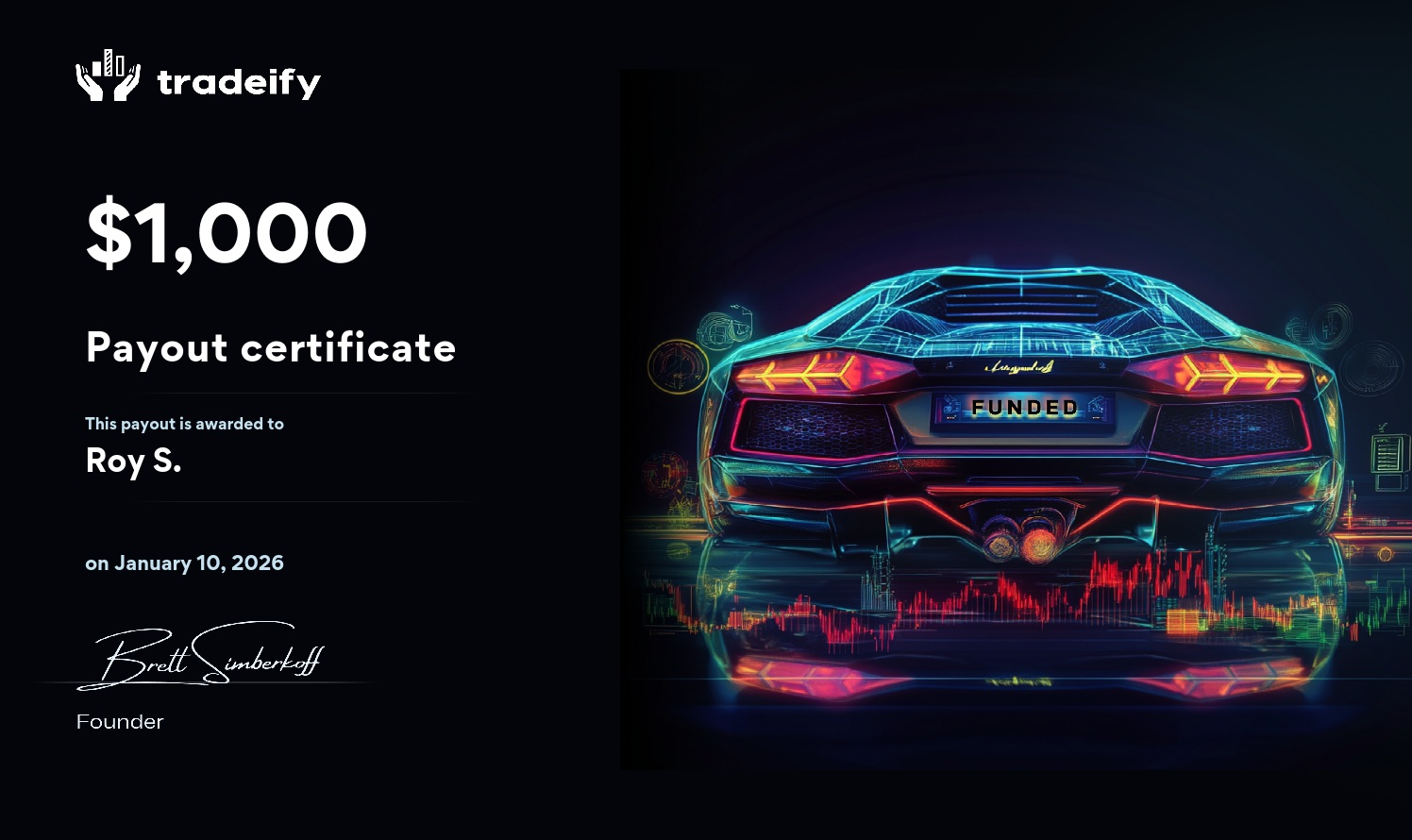 Verified $2,000 payout from tradeify
