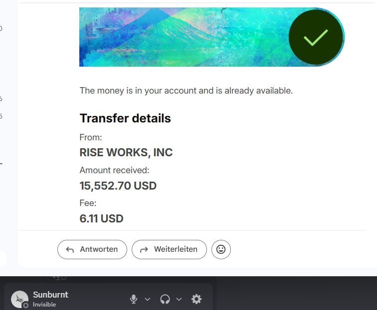 Verified $15,552.7 payout from Rise Works, Inc